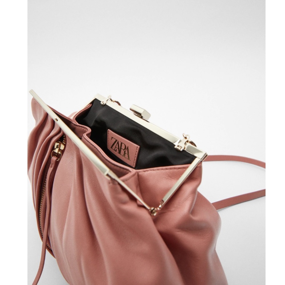 NEW! Zara Double Exterior Leather Crossbody Bag - Picture 3 of 10